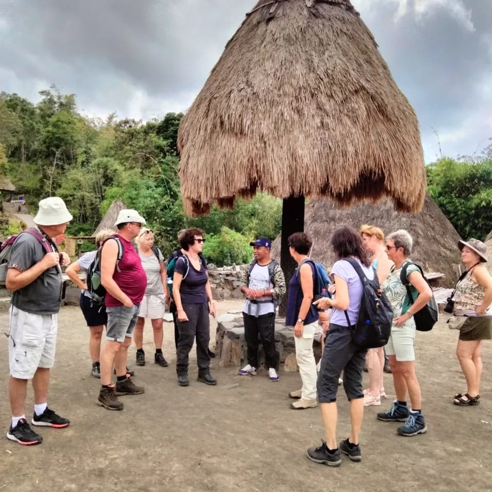 Learning about the history & heritage of the village from our guides.
